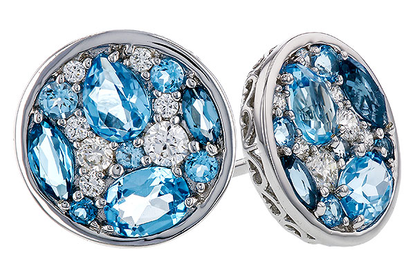 A329-13217: EARRINGS 1.02 TW BLUE TOPAZ 1.18 TGW