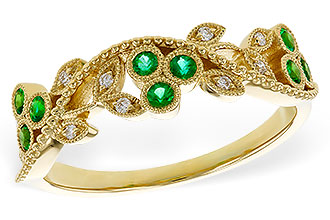 B329-17735: LDS WED RG .17 EMERALD TW .23 TGW