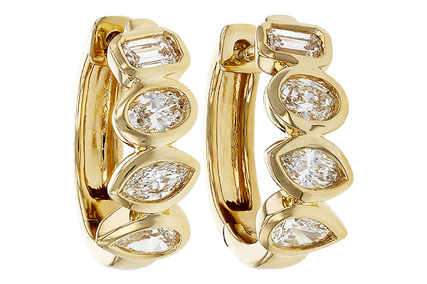 B330-00462: EARRINGS .68 TW FANCY CUT DIAS