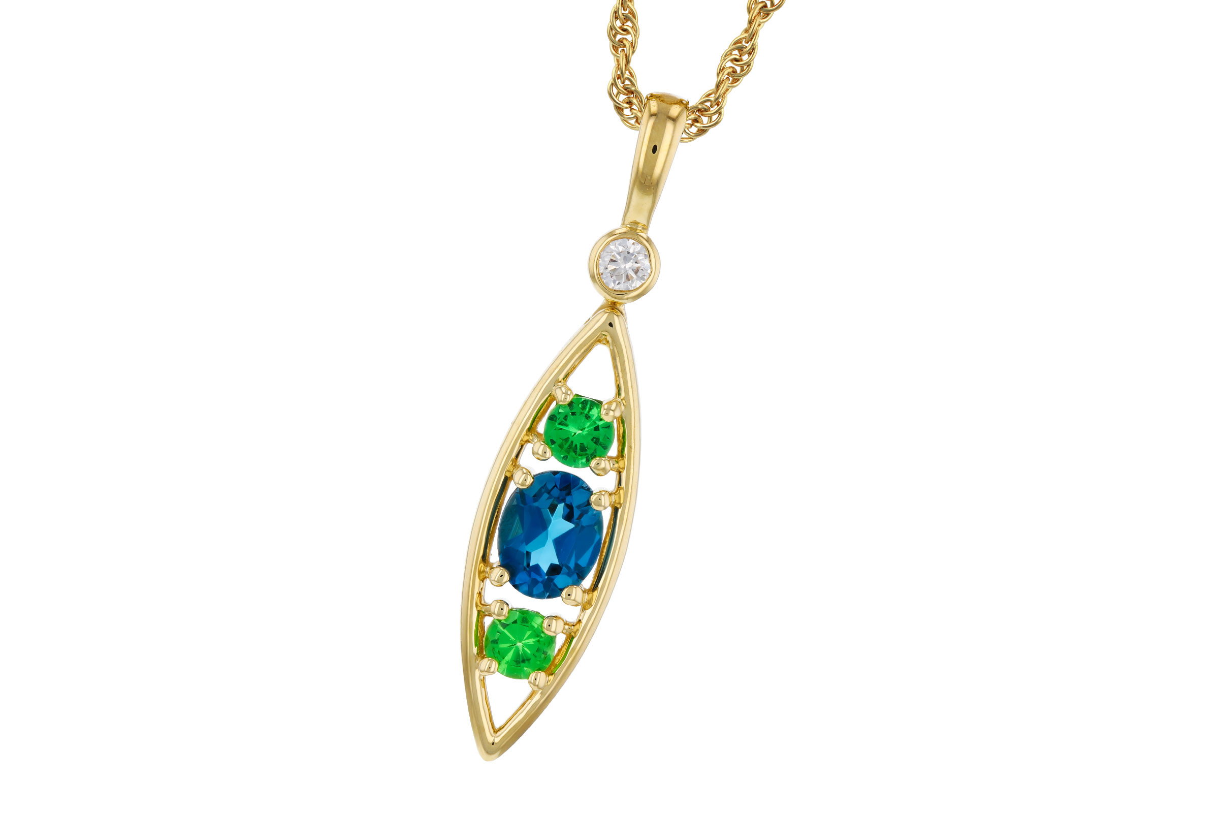 B330-02317: NECKLACE .54 SEMI-PREC (LBT & GR.GT) .58 TGW