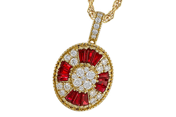C329-15998: NECKLACE .54 TW RUBY .78 TGW