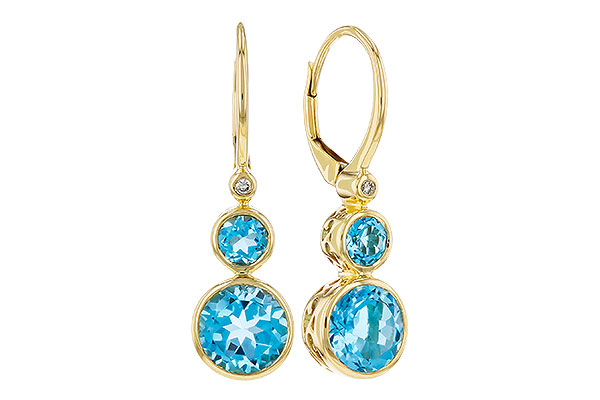 C330-00489: EARR 3.25 TW BLUE TOPAZ 3.27 TGW (4MM/7MM BT)