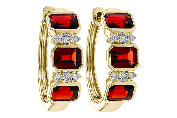 D329-11426: EARRING 1.50 TW GARNET 1.61 TGW