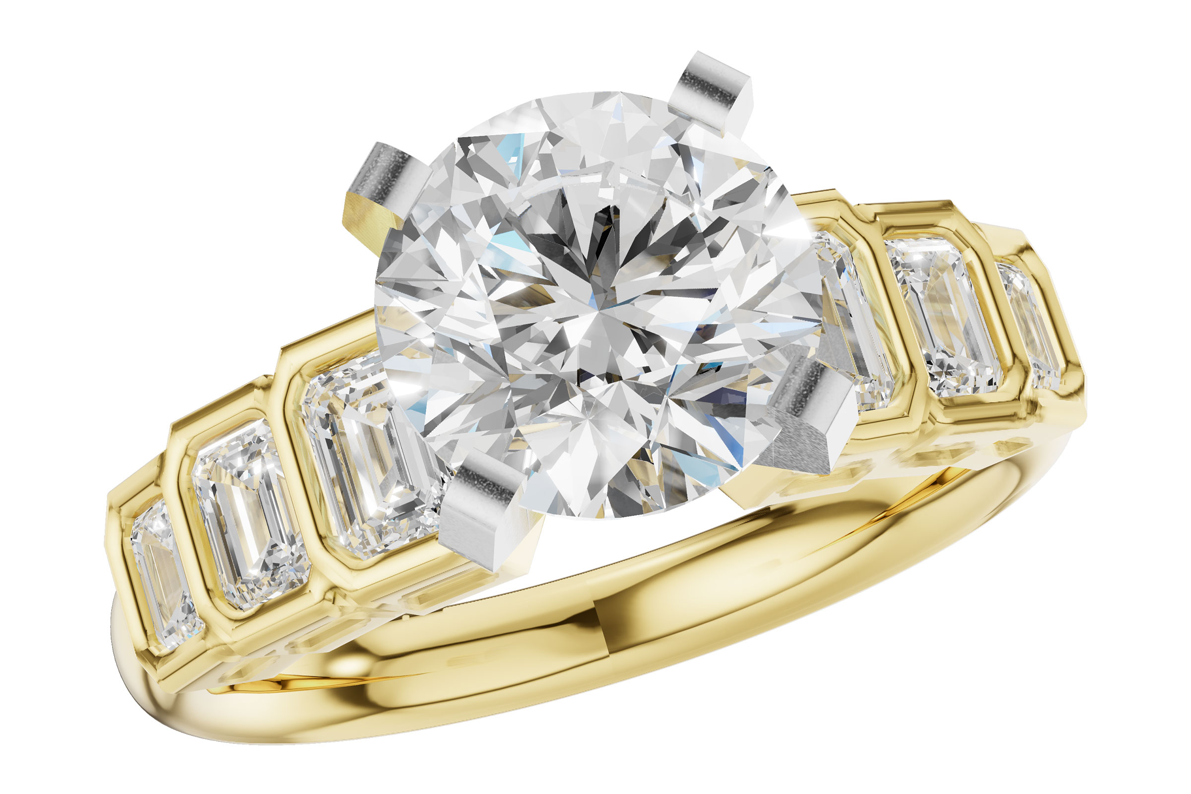D330-01371: LDS SEMI DIA RG .92 TW EMERALD CUTS