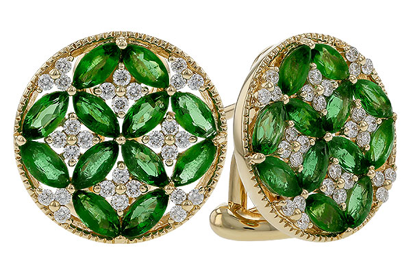 E329-12289: EARRINGS 1.66 TW EMERALD 1.96 TGW