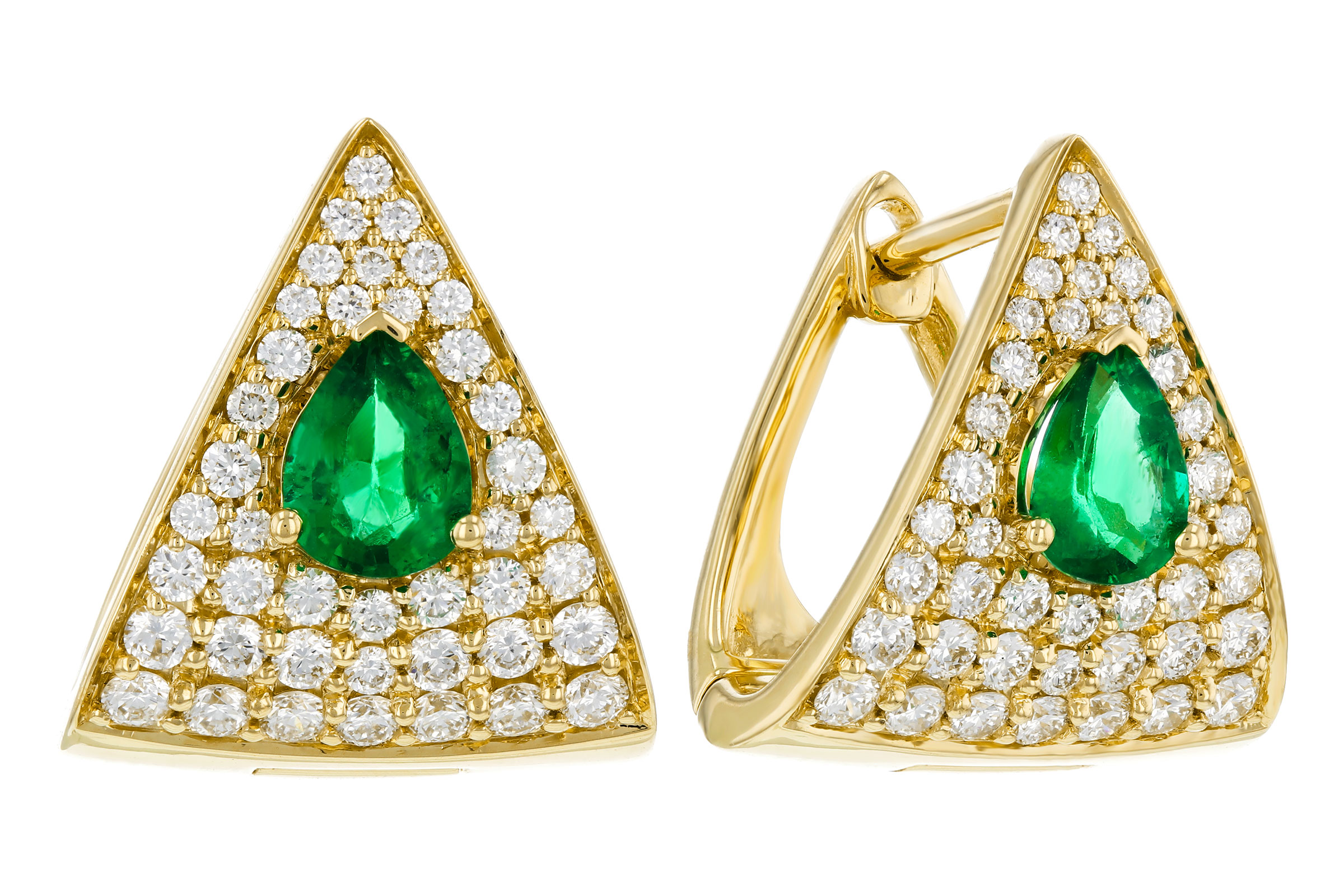 E330-02362: EARRINGS .45 TW EMERALD 1.00 TGW (5x4MM EM)