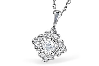 G327-31434: NECKLACE .15 BR .25 TW