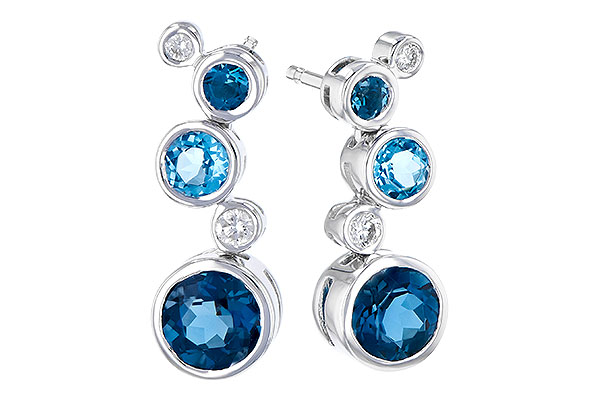 G327-34171: EARR 2.27 BLUE TOPAZ 2.40 TGW