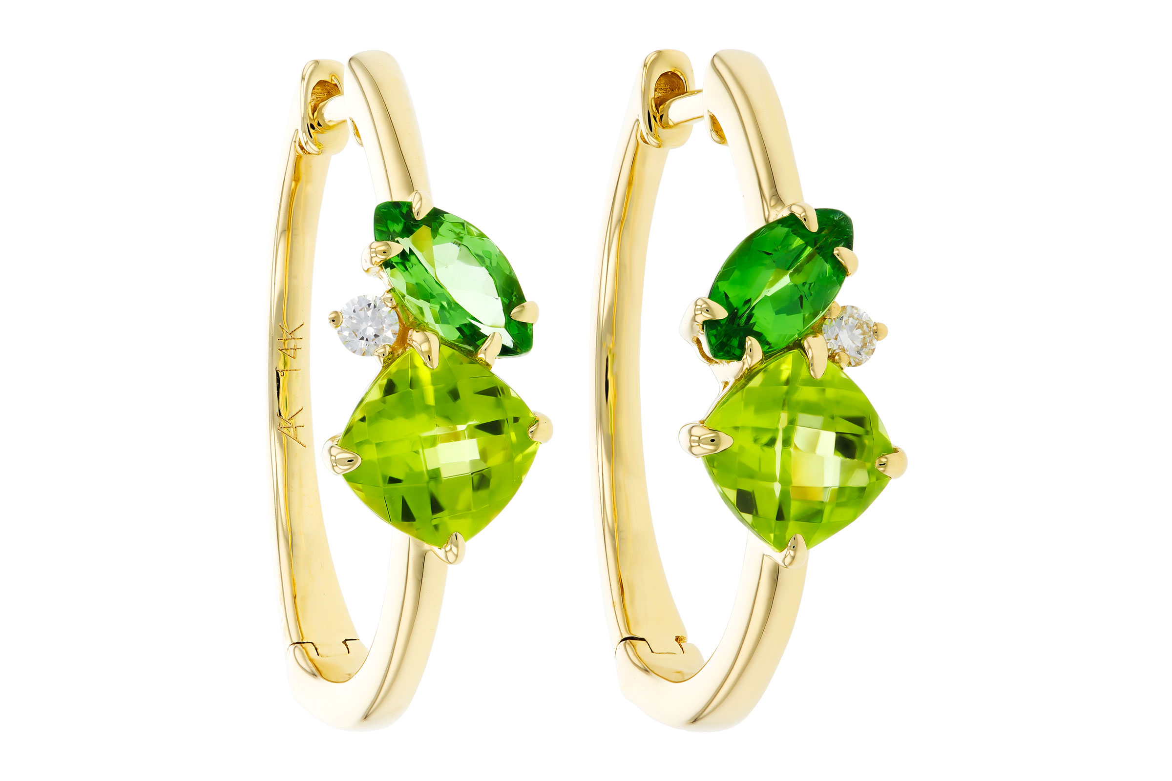 G330-02289: EARRINGS 1.69 TW SEMI-PREC (PER,TSAV) 1.73 TGW