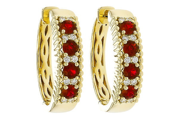 H329-17798: EARRINGS .54 TW RUBY .66 TGW