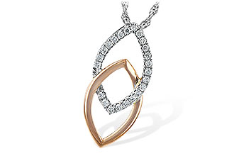 K243-71443: NECKLACE .20 TW (ROSE & WG)