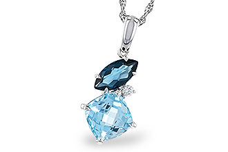 K329-13189: NECKLACE 2.37 TW BLUE TOPAZ 2.40 TGW