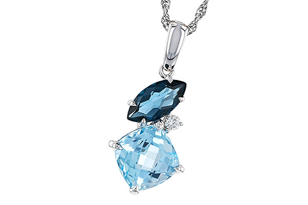 K329-13189: NECKLACE 2.37 TW BLUE TOPAZ 2.40 TGW