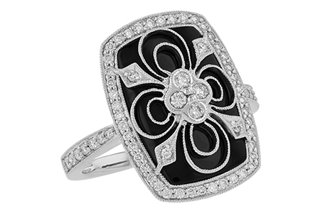 L054-59598: LDS ONYX & DIA RG .44 TW