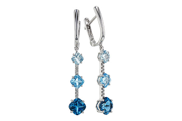 L329-10525: EARRINGS 2.41 TW BLUE TOPAZ 2.45 TGW