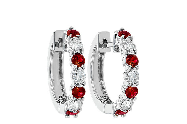 M055-48661: EARRINGS .64 RUBY 1.05 TGW