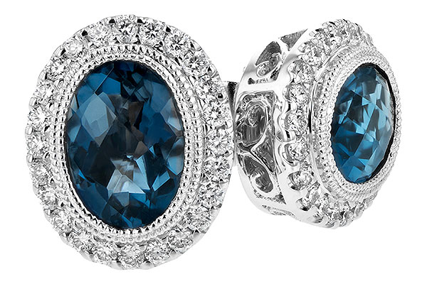 M243-65016: EARR 1.76 LONDON BLUE TOPAZ 2.01 TGW