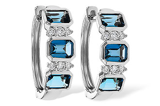 M329-11434: EARRINGS 1.37 TW LONDON BLUE TOPAZ 1.48 TGW