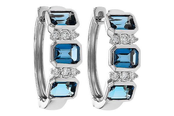 M329-11434: EARRINGS 1.37 TW LONDON BLUE TOPAZ 1.48 TGW