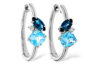 M329-13189: EARRINGS 1.82 TW BLUE TOPAZ 1.86 TGW