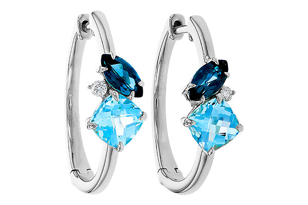 M329-13189: EARRINGS 1.82 TW BLUE TOPAZ 1.86 TGW