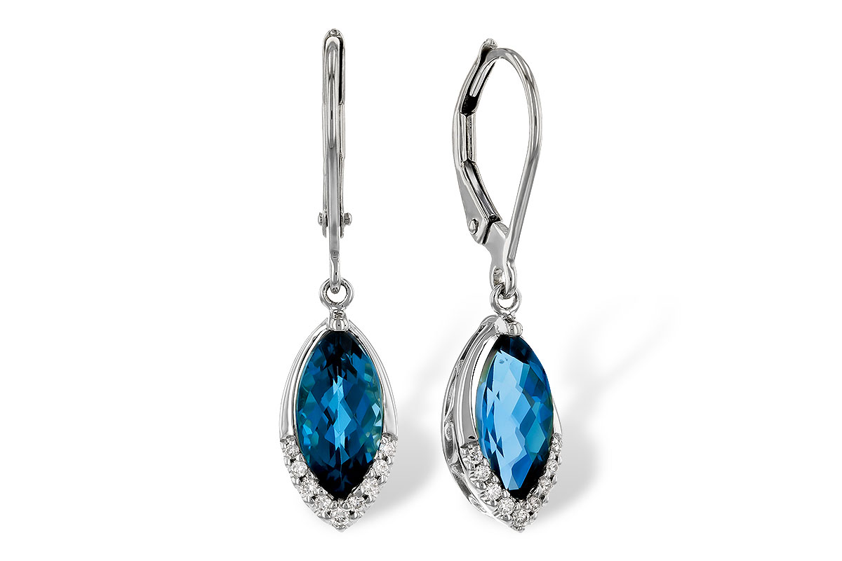 M329-16907: EARR 2.42 TW LONDON BLUE TOPAZ 2.50 TGW (9x5MM MQ)