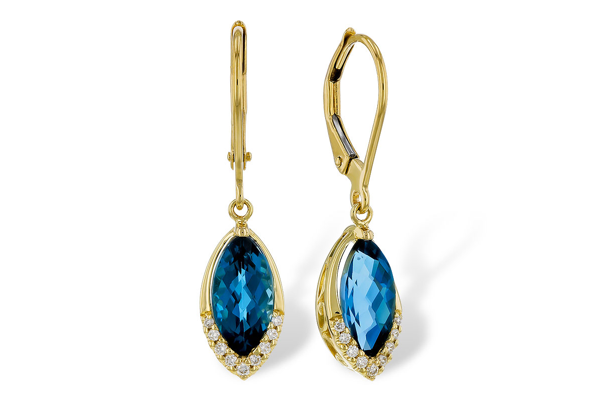 M329-16907: EARR 2.42 TW LONDON BLUE TOPAZ 2.50 TGW (9x5MM MQ)